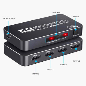 Interruptor V2.0 3x1 HDMI, con HDR + ARC 3D 4K 60Hz, compatible con HDR 4K 2.0b, 3 puertos, HDMI, entrada de señal 3 HDMI, 1 salida