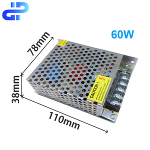 <strong>12V</strong> 60W Indoor LED <strong>Driver</strong> Single Dual <strong>Output</strong> 5A Current 24W Power 60Hz Frequency 100v-230v <strong>Input</strong> 24v Switching Power Supply - Product Image 1