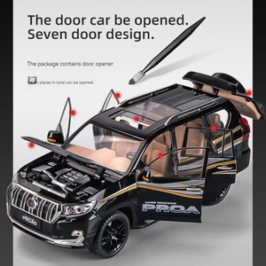 1:18 araba modeli Toyota Prado alaşım araba modeli simülasyon arabalar ses ve işık koleksiyonu metal oyuncak modeli SUV araç kapıları açık - Product Image 6