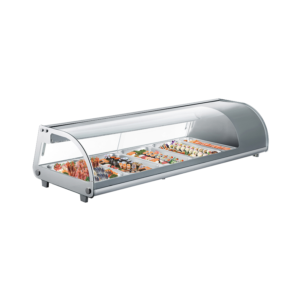 198l Sushi Showcase Display Case On Counter Glass Cooler Freezer Refrigerator Countertop