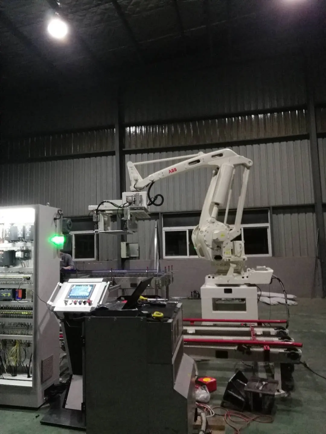 Sistem Palletizer Robot, Mesin Pengepakan Pellet Susun, Robot Kemasan Palet