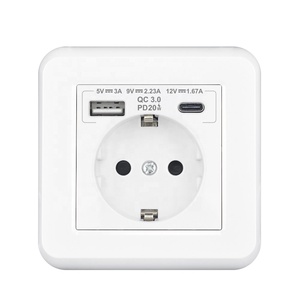 带usb c型接口多端口快速充电pd 20w壁式电源电气模块usb插座 - Product Image 1