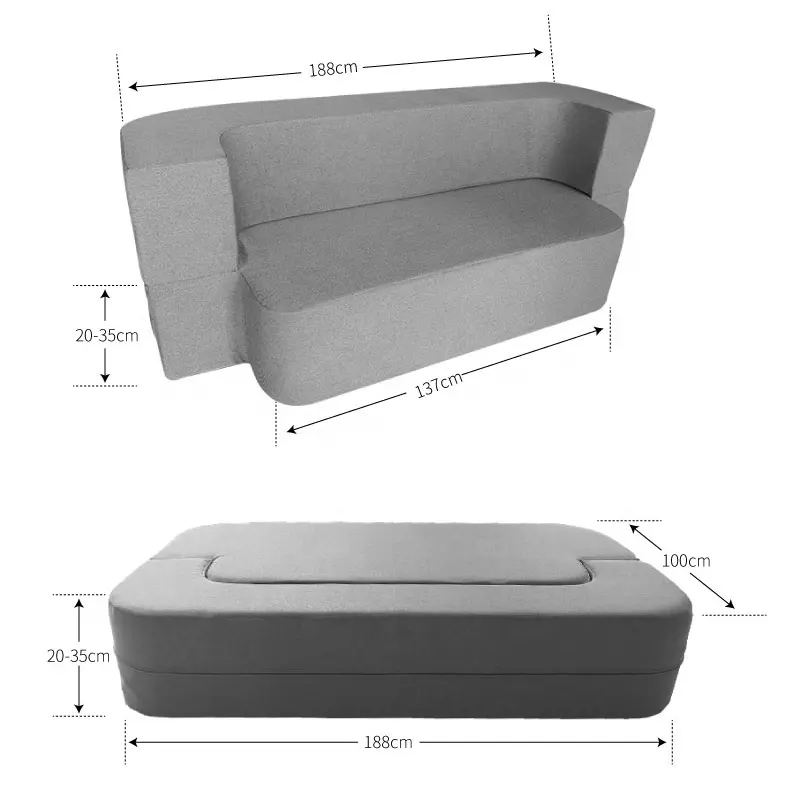 Klappbares Schlafsofa canapé multifonctionnel pour enfants Futon lit en mousse à mémoire de forme avec matelas canapé de jeu pliable canapés-lits en mousse