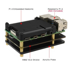 Raspberry Pi X862 V 2.0 M.2 NGFF 2280 SATA SSD Storage Expansion Board / Shield für Raspberry Pi 4 Model B - Product Image 6