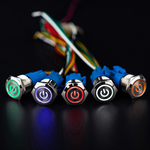 Interruttore a pulsante piatto 12mm/16mm/19mm/22mm/25mm/28mm/30mm ON OFF connettore a pulsante in metallo interruttore a pulsante a led - Product Image 5