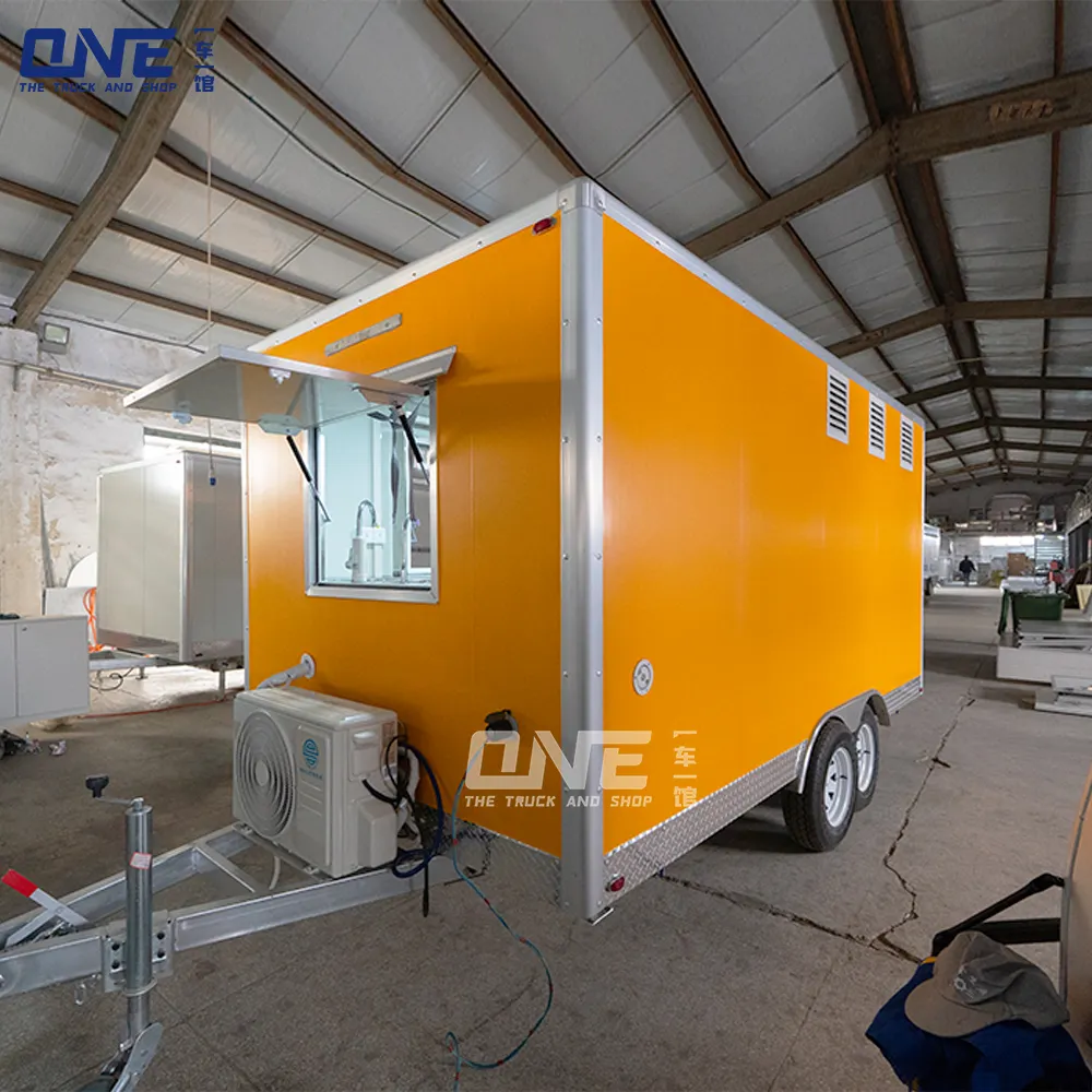 DOT catering equipment food truck fully equipped restaurant ice cream cart with wheels street mobile pizza bbq food trailers for