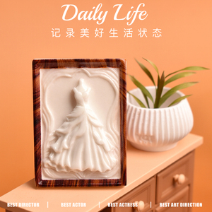 Thu nhỏ ảnh cưới khung nhựa flatback Cabochon cho Diy kem keo phụ kiện mini cảnh trang trí - Product Image 2