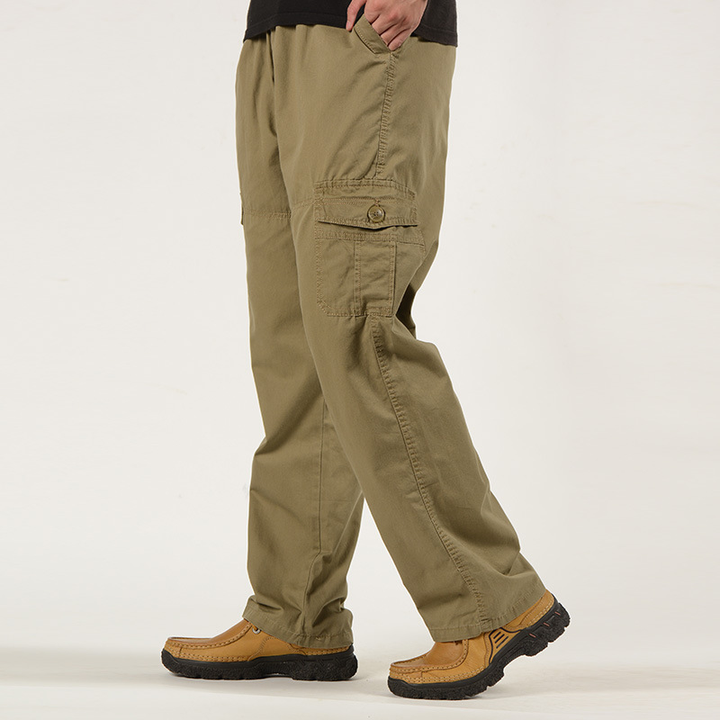 Pantalon de travail décontracté kaki foncé