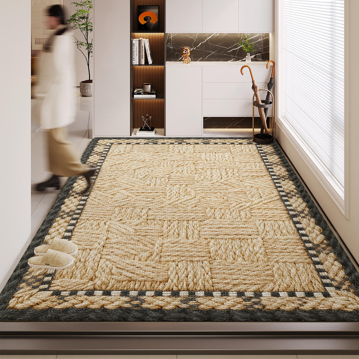 พื้นรองเท้ายางป่านแซลลี่ - ลายสานรามี