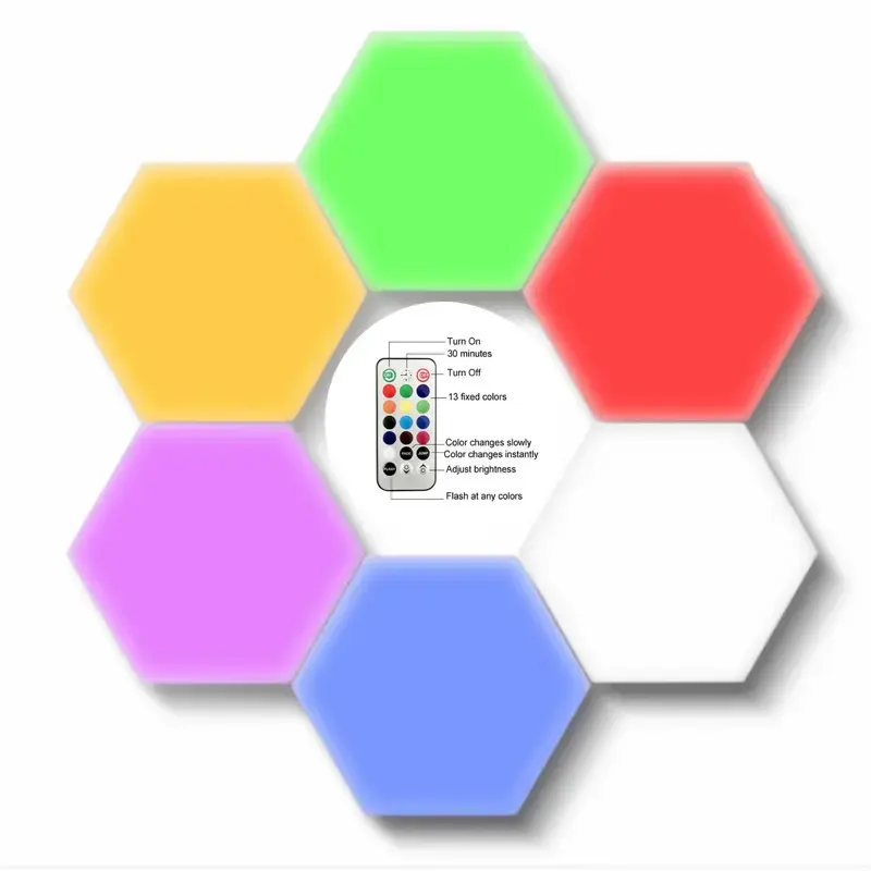 E-top Creative Smart Abnehmbare Wand leuchte Quantum Modular Touch Hexagon Geometry Spleißen Hex Honeycomb White Led Nachtlicht