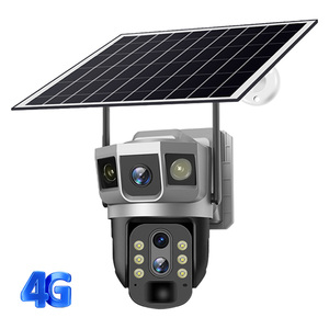 S03 4G/WIFI kamera güneş enerjili üç lensli yakınlaştırma kamerası 4MP HD görüntü tam renkli gece görüş desteği ile görüntü inversiyon - Product Image 1