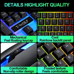 VONN TF230 Wholesale Custom Gaming Ergonomic <strong>Keyboard</strong> <strong>and</strong> <strong>Mouse</strong> Set Wired Gamer <strong>Keyboard</strong> Backlit RGB <strong>Computer</strong> <strong>Desktop</strong> Laptop - Product Image 3