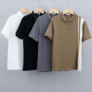 メンズ2024新しいビジネスポロシャツポロTシャツと半袖の卸売