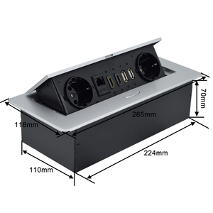 Eupower 2 Under Desk Power Board <strong>Socket</strong> <strong>with</strong> USB Charging &amp; <strong>Data</strong> IP44 Level 10A Rated Current Cable Management <strong>Socket</strong> Outlet - Product Image 4