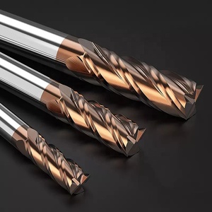 CNC kesici CNC ahşap çalışma makinesi torna makine kesme takımları % 1/2 bakır kaplamalı Tungsten karbür alüminyum <span class=keywords><strong>End</strong></span> Mill için altın - Product Image 3