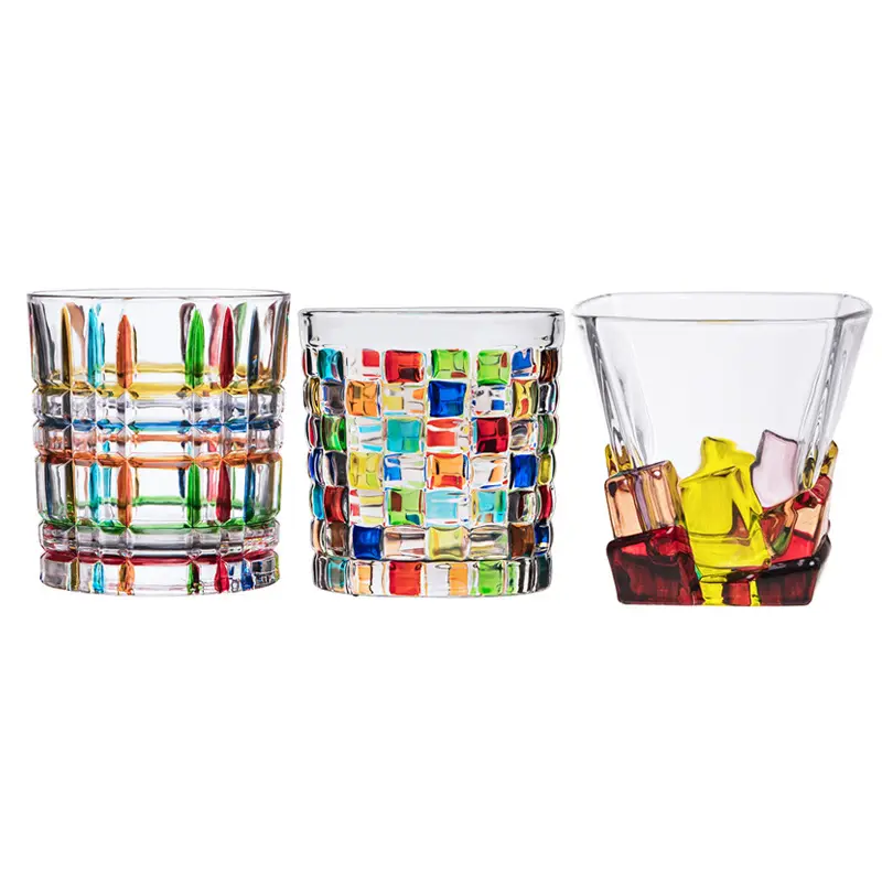 Goede Kwaliteit 300Ml Hand Geschilderd Whisky Glazen Drinkglas Cup Gift Kopjes Gekleurde Glas Water Cup