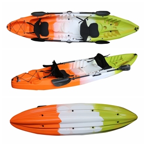 Vicking 12.3ft Tandem Kayak aile Sit-On-Top 2-3 kişi balıkçılık kayık rotohdpe LLDPE Hull ile HDPE Kayak kullanımı nehirler için - Product Image 2