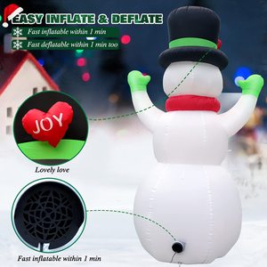 Giáng sinh inflatables khổng lồ Snowman trang trí ngoài trời sáng LED ánh sáng thời tiết cho sân vườn Patio Lawn Đảng Xmas Quà Tặng - Product Image 4