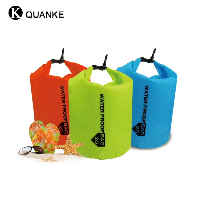 Bolsa impermeable bolsa 5 colores 10 litros al aire libre camping rafting de secado con bolsa de gancho ajustable