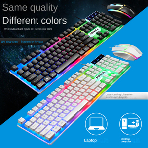 工厂定制RGB发光二极管背光游戏键盘鼠标组合套装新定制语言Teclado Klavye键盘鼠标 - Product Image 1