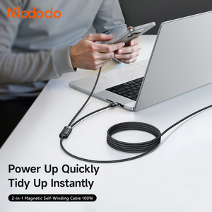 MCDODO USB-C แม่เหล็ก738 100W สายเคเบิลอัจฉริยะการกระจายพลังงานอุปกรณ์คู่ PD3.0การออกแบบที่ไม่ยุ่งยากสำหรับแล็ปท็อป/โทรศัพท์ - Product Image 2