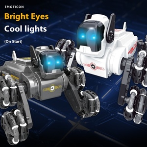 Sıcak RC Robot köpek 20mins çalma süresi yanar müzik 8 tekerlekler modeli RC dublör araba Robot köpek oyuncaklar uzaktan kumanda araba - Product Image 3