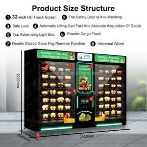 Smart Combo Refrigerator Touch Screen Cupcake Supermarket Fresh Food Salad Vending Machine With Remote <strong>Control</strong> <strong>System</strong> - Product Image 6