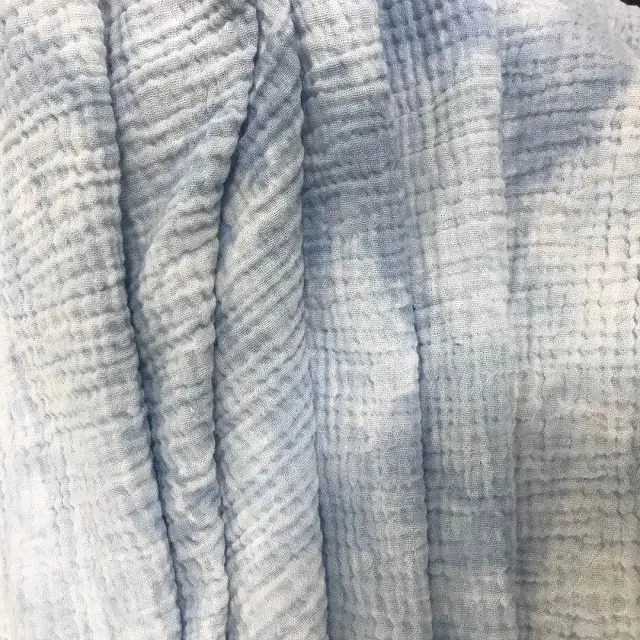 Tela de muselina teñida para vestidos, Tejido de gasa 100% de algodón con doble capa y diseño personalizado, gran oferta de Asia