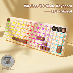 Ergonomic BT5.0/2.4G/USB-C Multi-Device <strong>Keyboard</strong> with Volume Knob 99 Key Rechargeable Wireless Keycap for Win/<strong>Android</strong>/i.OS - Product Image 2