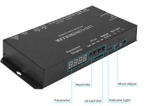 WS2811 WS2812B WS2815 RGBIC SPI-TTL Led striscia di luce modulo Controller T8K musica + Console DMX porta 8 canali con microfono in - Product Image 3