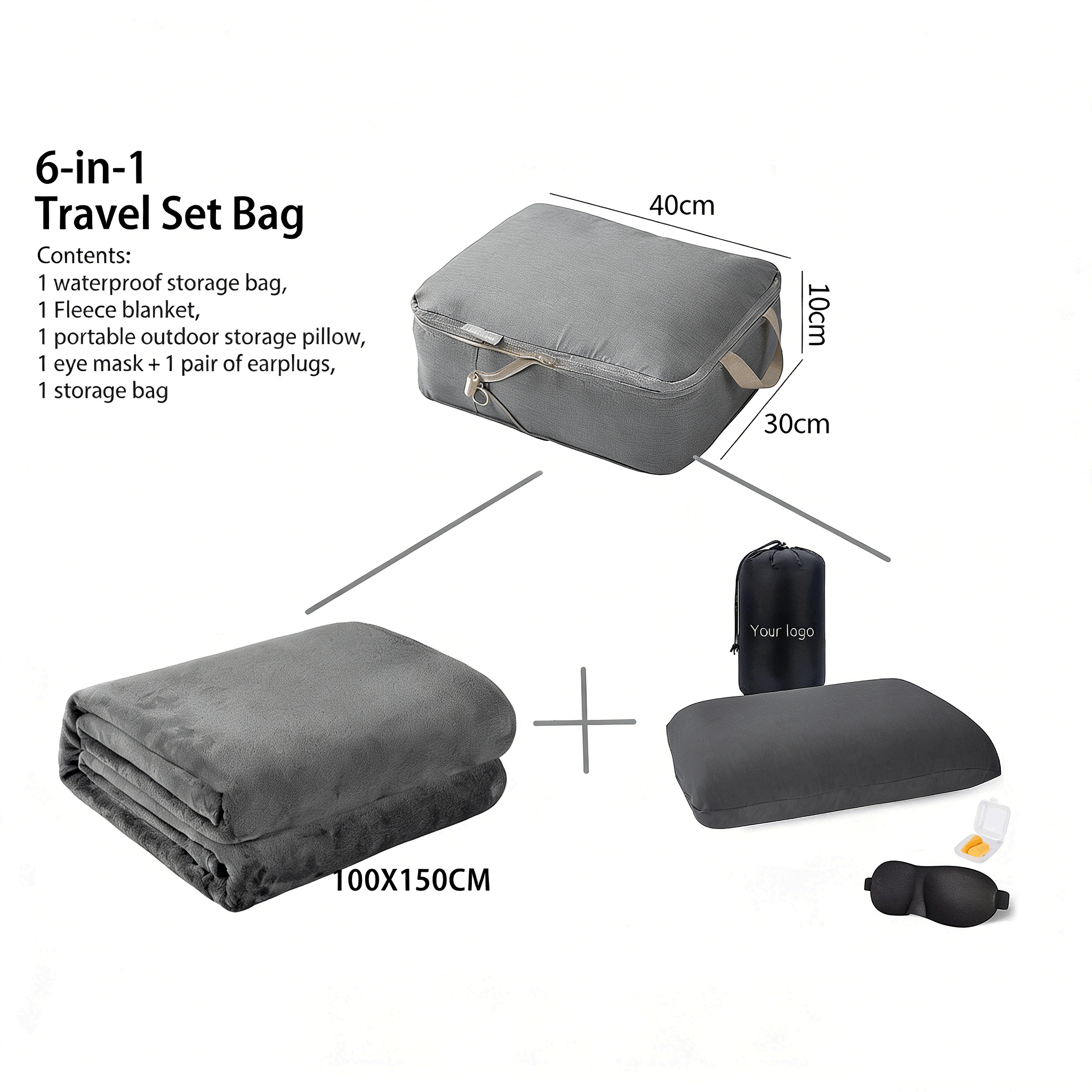 Grey travel suit big bag
