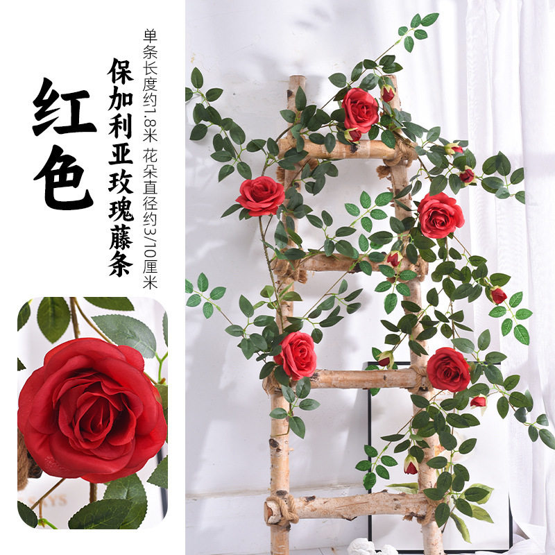 1.8-meter red rose vine