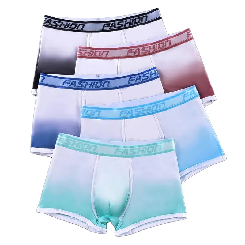 Intimo da uomo mutandine colorate pantaloncini Boxer stampati con lettera biancheria intima traspirante confortevole mutandine da uomo taglie forti Boxer nero