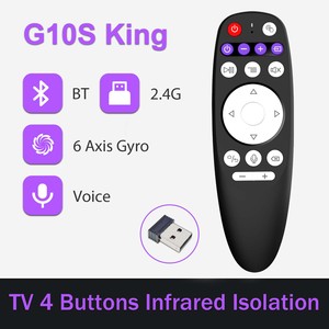 2024 G10S King BT Sprach fernbedienung 2.4G Wireless Air Mouse 6 Gyroskop IR-Lern isolation für Android TV Box H96 X96 MAX