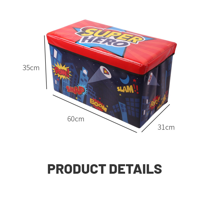 (Group 1)Children's toy Storage Box Cartoon Foldable Ottoman Rectangle Storage Stool Of Bedroom