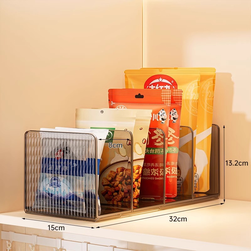 Compartmentalized Condiment Storage Rack (Ice Gray, 4 Compartments)