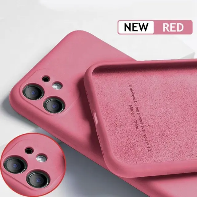 Capa de silicone líquido macio para celular, capa luxuosa à prova de choque para iPhone 11 12 Pro Max 7 8 6 X