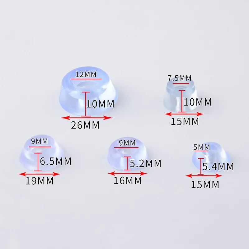 Cuscinetti a vite su piedini piedini per mobili antiscivolo di forma rotonda trasparente protezioni per pavimenti da 15mm piedini per sedie da tavolo accessori per mobili