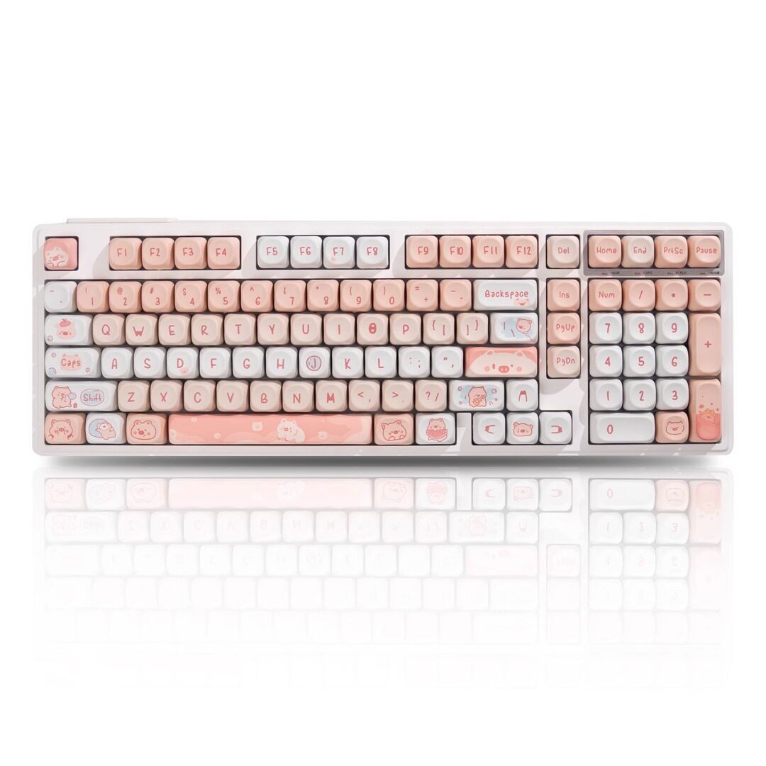 White-YG102 Keyboard+M-OA Pangdudu Keycaps