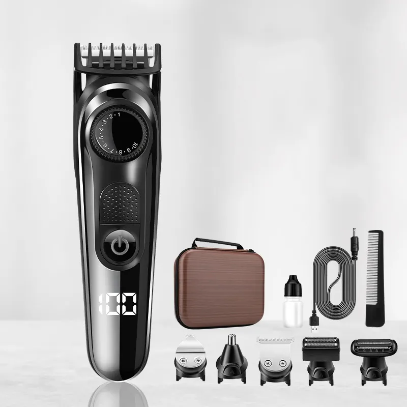 2023 thiết kế mới bán buôn chuyên nghiệp Điện USB Trimmer Set LED hiển thị không thấm nước tóc tông đơ râu cho nam giới