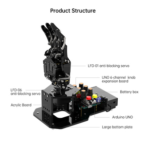 Kit Robot didattico mano bionica Hiwonder uHand UNO programmazione Kit Robot con supporto visione AI Kit di espansione del sensore robotico
