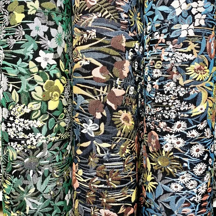 Весенне-осенняя Европейская американская жаккардовая ткань в стиле цветов для сумки и дивана