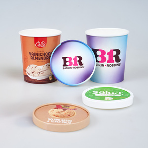 Customizable 16oz 32oz Printed Disposable Ice Cream Paper <strong>Cup</strong> with Paper and pp Lids Spoon Pint <strong>Quart</strong> Paper <strong>Cup</strong> - Product Image 1