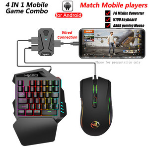 2024 HXSJ 3 in 1 N-Switch Ergonomic Wired Gaming One-handed <strong>Keyboard</strong> <strong>Mouse</strong> <strong>Combos</strong> With P8 Game Converter for Mobile Game - Product Image 2