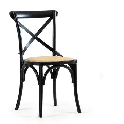 CY-05 Bistro kursi makan warna hitam furnitur kayu jati Solid Indonesia