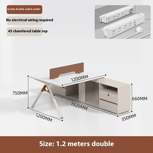 Escritorio de personal simple y moderno, pantalla para cuatro o seis personas, muebles de oficina, mesa de ordenador para uso en edificios de oficinas - Product Image 6