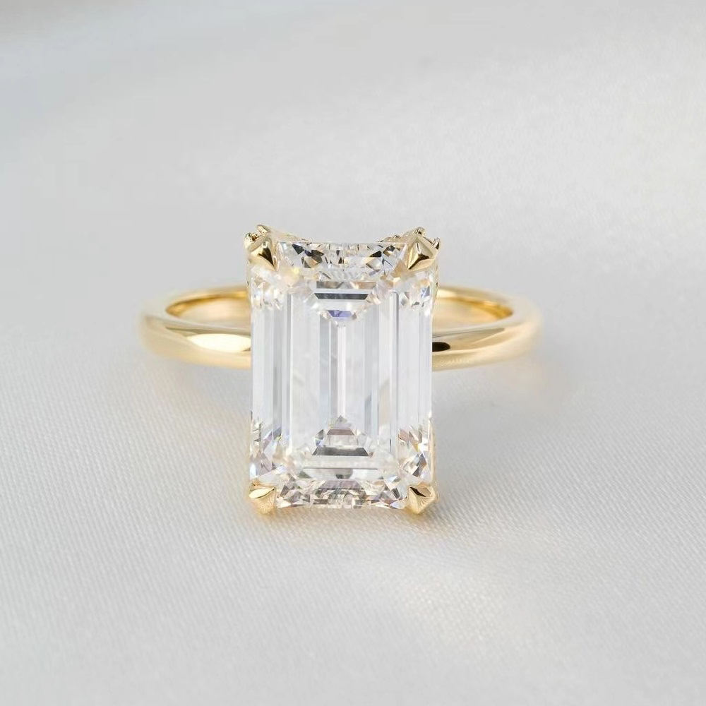 Anillo de esmeralda Moissanite -5*7mm