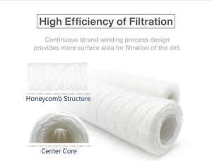 Filtro de cartucho de herida de cuerda de polipropileno de 5 micras de fácil limpieza para toda la casa filtro de agua de herida de cuerda de sedimentos de toda la casa - Product Image 2
