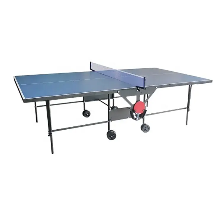 Mesa de tenis de mesa plegable, mesa de tenis de mesa popular personalizada de MDF de 12, 15 y 18mm, ruedas móviles de 125mm