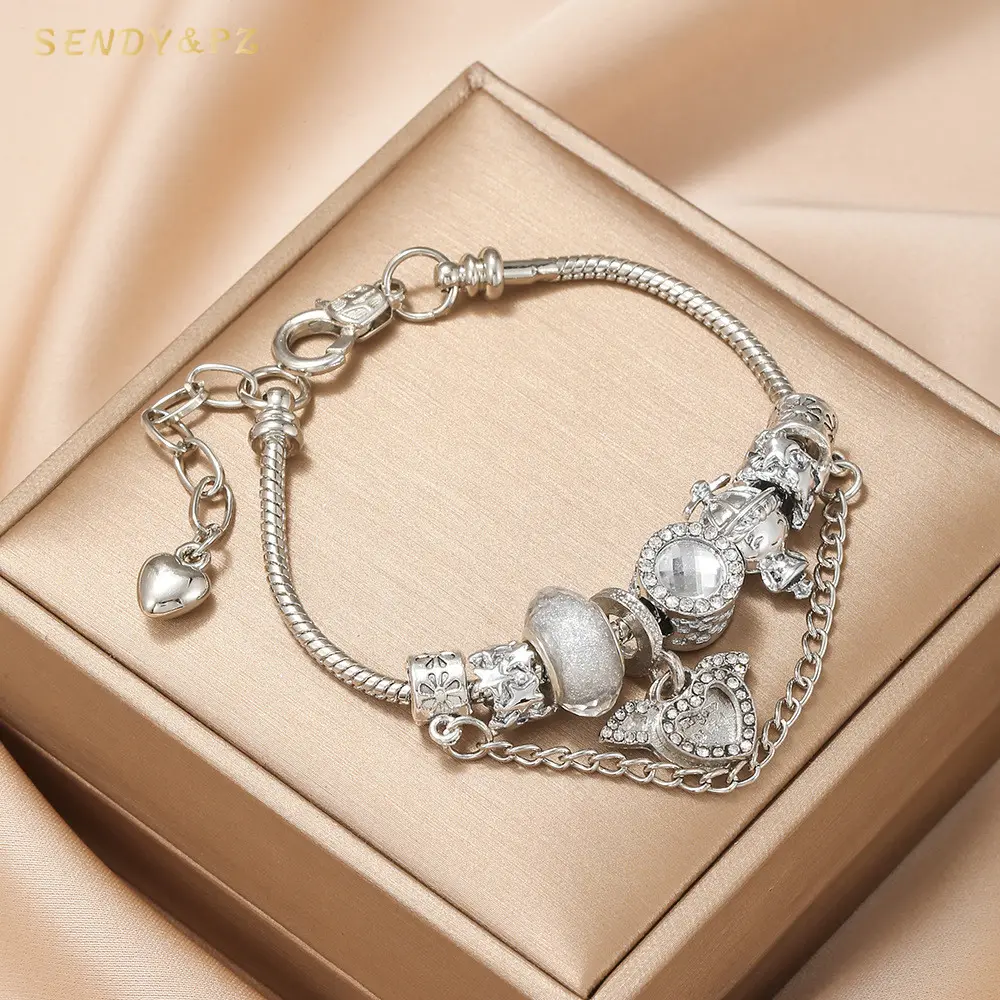 High Quality Silver Cupid Love Pendant Bracelet Couple Adjustable Girls Bracelet jewelry Bracelet Wholesale